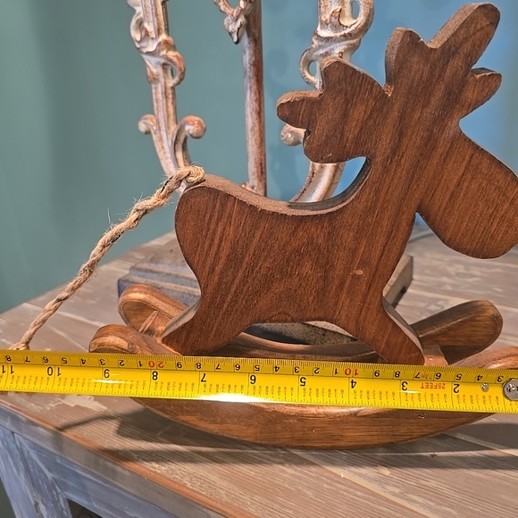 Vintage Rocking Reindeer Handcrafted 9" H - Picture 5 of 12